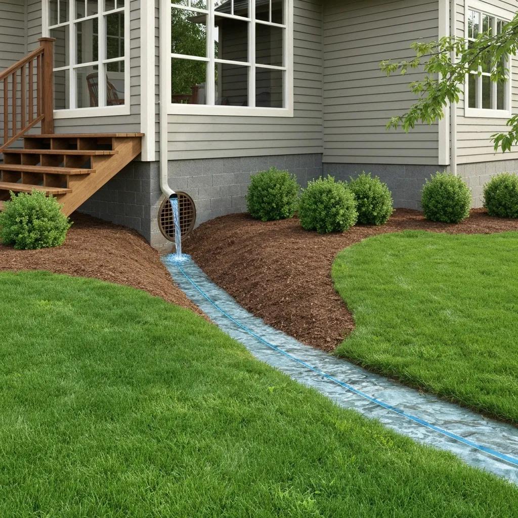 Home foundation with effective drainage solutions preventing water damage